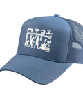 Classic Master Plumber Evolution Graphic Trucker Cap With Adjustable Mesh Back For Blue Collar Bros And Trade Workers Who Want That Legit Shop Floor Swag And Killer Fit Year Round In Light Blue, showcasing a structured foam front.