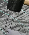 Heavy Duty 4 Inch Black Galvanized Landscape Staples 25 Pack 11 Gauge U Shaped Ground Stakes Anti Rust for Weed Barrier