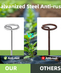 Comparison of galvanized and rusted Heavy Duty 6 Inch Galvanized Landscape Stakes With Circle Top Pins 8 Gauge Zero Point Sixteen Inch Thick