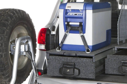 Hella Tough Roller Floor Tracks For Truck Bed Tonneau Hatches External Internal Sliding Door Systems 53 X 20 X 5.5 And 50 X 16.5 X 3 Sizes Matte Black Finish Built Different with cooler in truck bed.