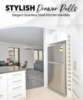 Prime 5 Pack Of Slick 6 Inch Brushed Nickel Cabinet Handles For Kitchen Drawers And Cupboards Stainless Steel Door Pulls With No Hassle in modern kitchen setting.