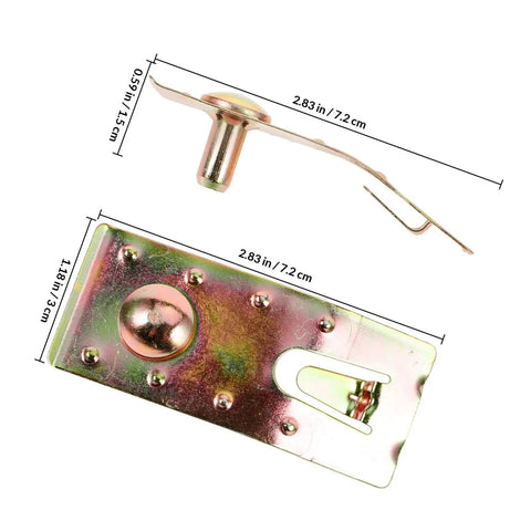 20 Pcs Tough As Nails Pallet Rack Safety Pins Teardrop Beam Clips Zinc Plated Steel Locking Clamps For Solid Warehouse Shelving And Industrial Rack Security Kits detailed view of zinc plated steel locking clamp with measurements.