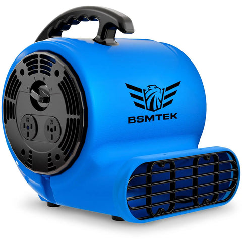 Beast Mode Air Mover Blower Fan One Half HP 2500 CFM Fast Carpet Drying, blue with 3 speed settings, four angles, stackable