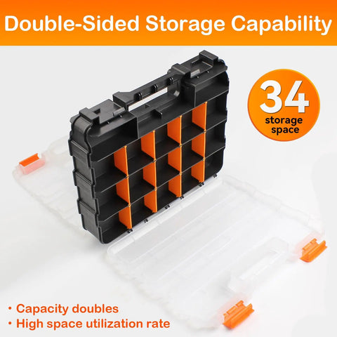 Double Sided Plastic Tool Box With Removable Dividers For Beads Screws Nuts Nails Bolts And Crafts A Handy Hardware Organizer