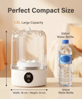 Pocket Sized Rechargeable Mini Washing Machine Wash Your Damp Threads With Ease For Gym Kits Socks Undies And Baby Rags Quick Travel Laundry Hack Compact Backpack Friendly Spin Cycle Fast Rinse Mode shown with size comparison to water bottle.