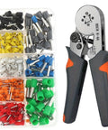 Pro Grade Ferrule Crimping Tool Kit Self Adjustable Ratchet With AWG23-7 Range Crimper Plier Set Includes 400 Pcs Wire Terminals