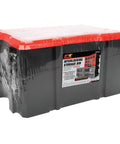 12 Drawer Interlocking Tool Storage Cabinet With Ball Bearing Slides For Garage And Workshop Heavy Duty Tool Organizer Chest With Easy Access And Durable Multi Color Finish, black and red plastic storage bin.