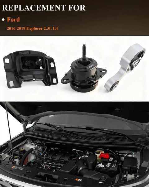 3 Pcs Premium Engine Motor Mount And Transmission Mount Set For 2016 2017 2018 2019 Ford Explorer 2 3 Liter L4 Inline Four Crossover