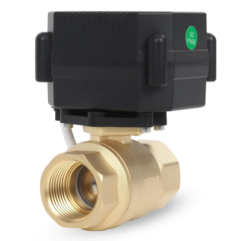 1 Inch Motorized Brass Ball Valve Full Port With Auto Return 2 Wire Electric Water Valve 9 24V AC DC
