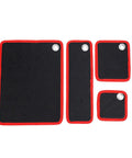 Magnetic Tool Mat 4 Pack Flexible Holds Tools Tight With 40Lb Magnetic Power Keeps Screwdrivers, Wrenches, Bolts Secure On Tilt Or Vibration, Ultimate Workbench Organizer For Garage And Shop, four black mats with red trim