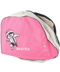 Pink skate bag with cartoon design for Adjustable Kids Inline Skates Blue With Light Up Wheels Breathable Comfort Fit And Smooth Sliding Outdoor Roller Blades For Ages 6 Through 12 Great For Fun At The Park And Neighborhood Cruiser