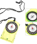 Pocket-Sized Orienteering Compass With Scale Navigation Tool For Outdoor Adventures, acrylic survival compass, light green, with cord