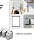Six Pair Heavy Duty Picture Frame Hangers Stainless Steel Mirror Wall Mount Brackets on display for various frame sizes.