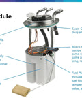 High Performance Aftermarket Fuel Pump Module Assembly showing turbine pump design, installation components and features.