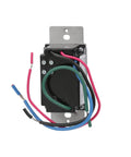Back view of 7 Day In Wall Digital Timer Switch For Lights And Appliances With wiring, showing metal bracket and color-coded wires.