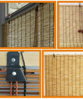 Top Tier Roller Shade Lift Cords and Bamboo Shade Strings for Smooth Pull Replacement Kit installed on wooden blinds.