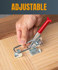 Toggle Clamp With Adjustable U Bolt 700 Lb Holding Capacity Antislip Hand Grip Workhorse Latch in use on wood panel