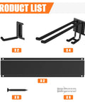 Badass Heavy Duty Garage Wall Mount Ski Rack Holds 4 Pair Wide Or 8 Pair Narrow Skis With Secure Double Prong Hooks components overview