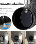 360 Degree Flexible Dust Collection Hose System For Smoke Extraction 1.8 Inch shows flow control valve and different open positions.