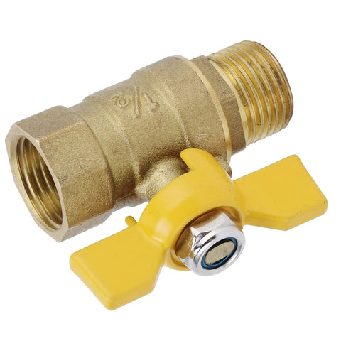 Heavy Duty Brass Ball Valve Featuring G1/2 Male Thread For Fuel And Natural Gas Lines Quick Shut Off Plumbing Parts, compact design.