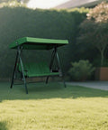 Green outdoor swing with Canopy Replacement Cover For Outdoor Swing With Waterproof UV Resistant Polyester, Weatherproof 75 By 47 Inch Fit