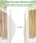 Gun cleaning cotton swabs on 6-inch bamboo sticks; lint-free, double-pointed tips