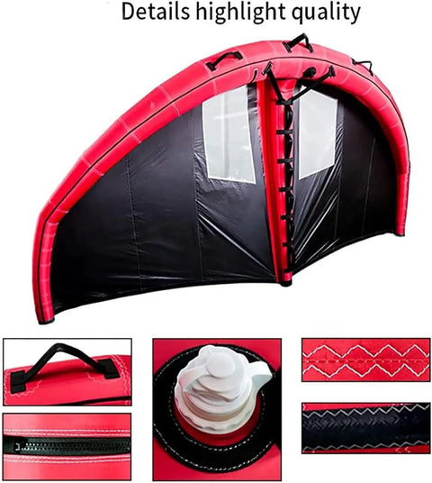 Inflatable Wing Surfing Kit For Wind Wing Foiling And Surfing Portable Surfboard Sail with red and black design
