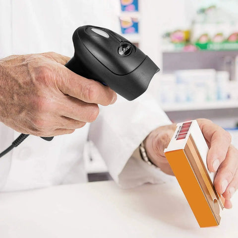 USB 1D Barcode Scanner Handheld Wired CCD Reader For Screen Scanning And Paper Barcodes used in supermarket checkout