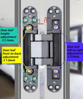 3 Pack Black Concealed Hinges For Invisible Secret Doors Heavy Duty Steel Hidden Hardware 180 Degree Adjustable installation guide