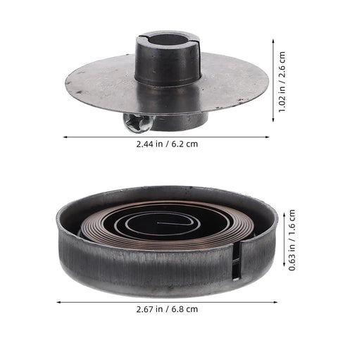 Universal Drill Press Return Spring Kit For Precise Drilling, Steel Quill Spring With Reliable Tension And Shock Absorption, Replacement Coil For Bench Drills And Industrial Drill Presses, DIYers And Pros, steel spring parts with dimensions shown
