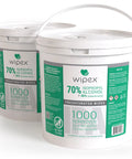 Seventy Percent Isopropyl Alcohol Wipes Bulk Pack Of 2, 2000 Count Total shown in two labeled buckets with handles