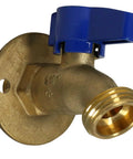 Hella Tough Brass 1/2 Inch Male Hose Bibb Spigot Valve With Nail On Flange For Backyard Irrigation And Quick Plumbing Fixes Coppery Finish close-up
