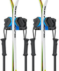 Durable Ski Wall Rack with Nonslip Rubber Grips Stores Winter Gear Safely in Garage or Shop Holds skis with grips mounted for easy access.