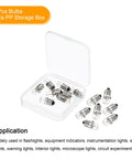 Top Tier E10 Screw Base Miniature Bulbs 12V 5W Warm Yellow Glow 15 Pack With Secure Storage Case in PP box.