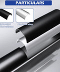 50 Pack 36 Inch Aluminum Deck Balusters Round Black Metal Spindles Top Tier Railing Posts Built Rock Solid With Killer Weather Resistance For Outdoor Porch Staircase Railings 3/4 Inch black and silver aluminum posts showcasing their lightweight and wear-resistant features.