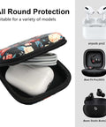 Premium Rugged Hard Eva Earbud Case With Sturdy Carabiner Loop For Wireless Headsets And AirPods Compatible with earbuds inside.