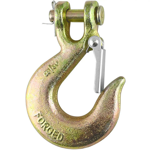 Three Eighths Inch Clevis Slip Hook With Latch Grade 70 Forged Steel 18,000 Lbs Capacity Heavy Duty Chain Hook for towing