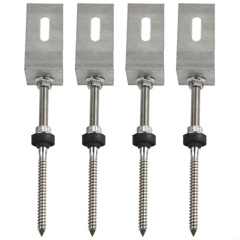 L Angle No Fuss Roof Mount Kit For Trapezoidal Metal Panels, Stainless Steel M10 Pole Screws with EPDM Seal, adjustable height