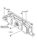 Technical drawing of No Sweat Side Adjustable Tandem Sliding Patio Door Roller With Solid Nylon Wheels dimensions for DIY replacement.