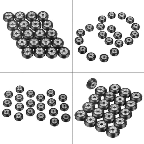 High Grade Pom V Groove Wheel Set With A Snug Five Millimeter Bore And Reliable 625 Bearings arranged in groups.