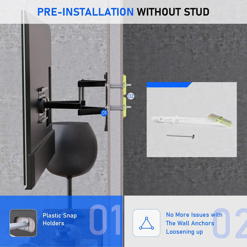 Heavy Duty Stainless Steel Drywall Anchors With Included Bolts For TV Mounting demonstration on 1/2 inch drywall.
