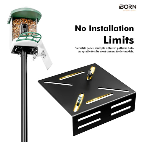 Deck Bird Feeder Pole Mount Kit With C Clamp For Railings And Outdoor Use 3In1 Adjustable Bracket Universal Deck Mount Poles Fits Smart Feeders And Bird Houses Includes Pole Top And Side Brackets