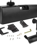 4 Gallon Self Pressurized Camping Shower Tank Portable Water Carrier shown with hose and mounting hardware