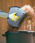 Leaf Scoops Hand Rake Set 2 Pack, Lightweight Leaf Grabber And Picker Upper For Leaves, Grass And Debris, shown picking up pine needles