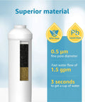 Top Tier Under Sink Water Filter System With Slick Direct Connect Setup And Heavy Duty Coconut Shell Activated Carbon, white filter cartridge, BPA-free, 0.5 micron.