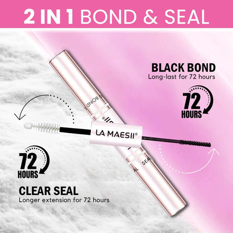 2-in-1 Lash Bond And Seal For Eyelash Clusters 10ml Waterproof Glue Dual Use For DIY Lash Extensions At Home With Upgraded Brush