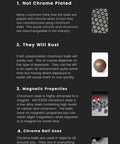4 Chrome Steel Bearing Ball Facts infographic explaining properties of G100 chrome balls for precision applications.
