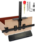 Pro Grade Cabinet Hardware Jig With Adjustable Template For Handles And Drawer Knobs Easy Install For Doors And Drawers Aluminum Alloy Precision Jig With CNC Tolerance Of 0.0002 Inch And 0.001 Inch Square Alignment with accessories