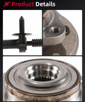 Premium Build Straight Up Heavy Duty Front Wheel Bearing Hub Assembly Pair close-up details including ABS connector and bearing.