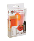 Packaging of Portable Mini Mixer With Four Attachments For Beating Eggs Whipping Cream Mixing Dressings And Frothing Drinks